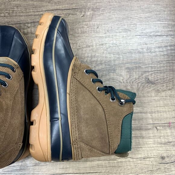 LONDON FOG~Women’s~”Saddleback”~Brown Suede/Navy Rubber Duck Boots~Size 6M - Picture 5 of 9